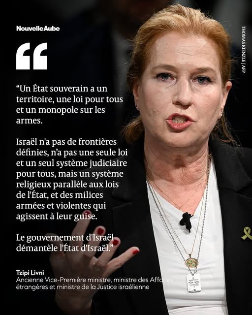 Livni déclare que le gouvernement actuel demantele l’état d’Israël 
